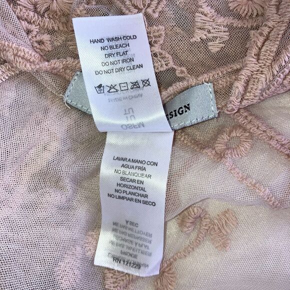 LAUNDRY BY DESIGN OSFM Flowy Lace Open Front Top Cover One Size Neutral Duster - Picture 6 of 6